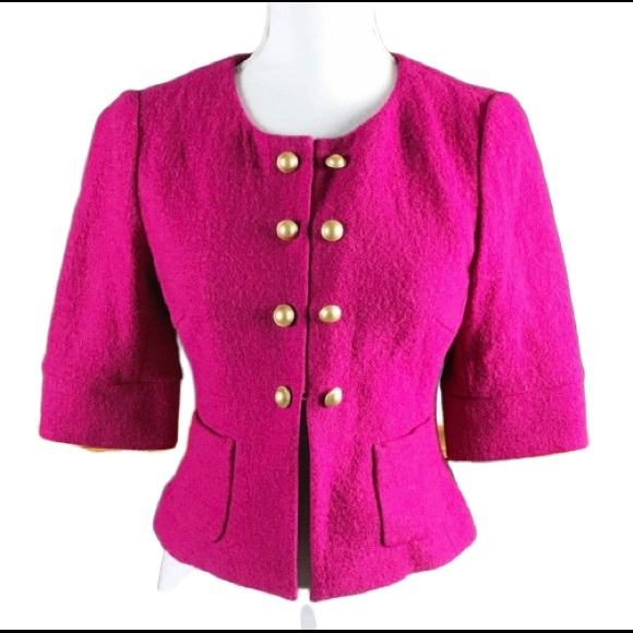LOFT Jackets & Blazers - Ann Taylor LOFT Fuchsia Collarless Blazer XS